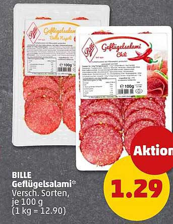 Geflügelsalami* Versch. Sorten, je 100 g (1 kg = 12.90)