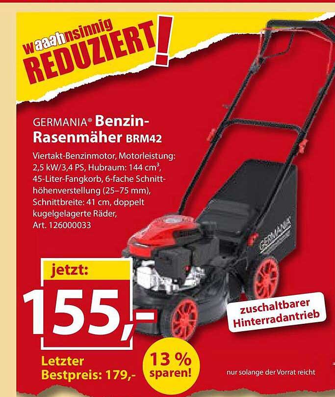 GERMANIA® Benzin-Rasenmäher BRM42