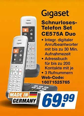 Gigaset Schnurloses-Telefon Set CE575A Duo