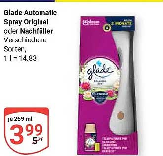 Glade Automatic Spray Original oder Nachfüller Verschiedene Sorten, 1 l = 14.83