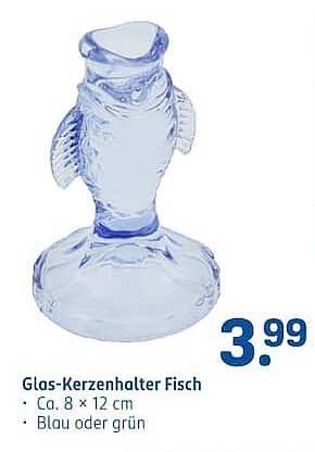 Glas-Kerzenhalter Fisch