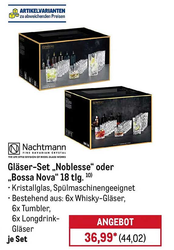 Gläser-Set „Noblessé“ oder „Bossa Nova“ 18 tlg.