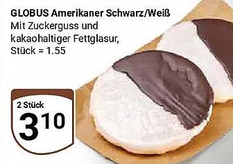 GLOBUS Amerikaner Schwarz/Weiß