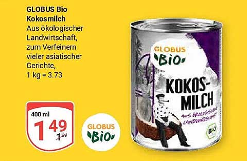 GLOBUS Bio Kokosmilch
