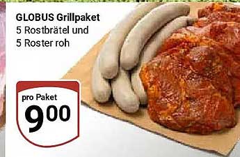 GLOBUS Grillpaket 5 Rostbrätel und 5 Roster roh