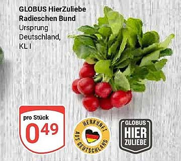 GLOBUS HierZuliebe Radieschen Bund