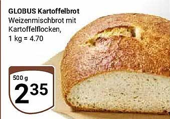 GLOBUS Kartoffelbrot Weizenmischbrot mit Kartoffelflocken, 1 kg = 4.70
