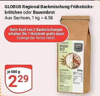 GLOBUS Regional Backmischung Frühstücksbrötchen oder Bauernbrot