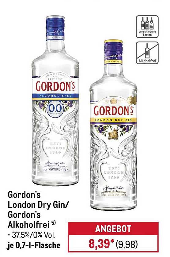 Gordon’s London Dry Gin/ Gordon’s Alkoholfrei 5)