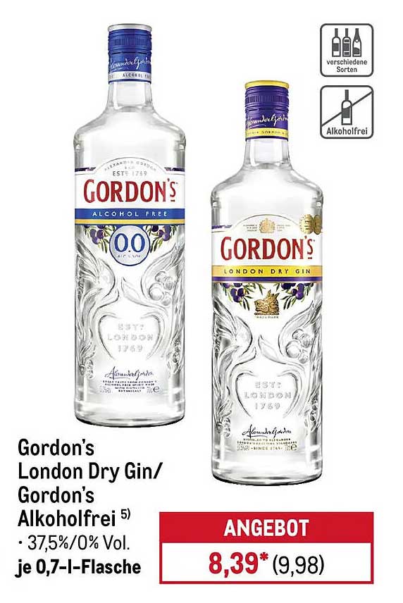 Gordon’s London Dry Gin/ Gordon’s Alkoholfrei