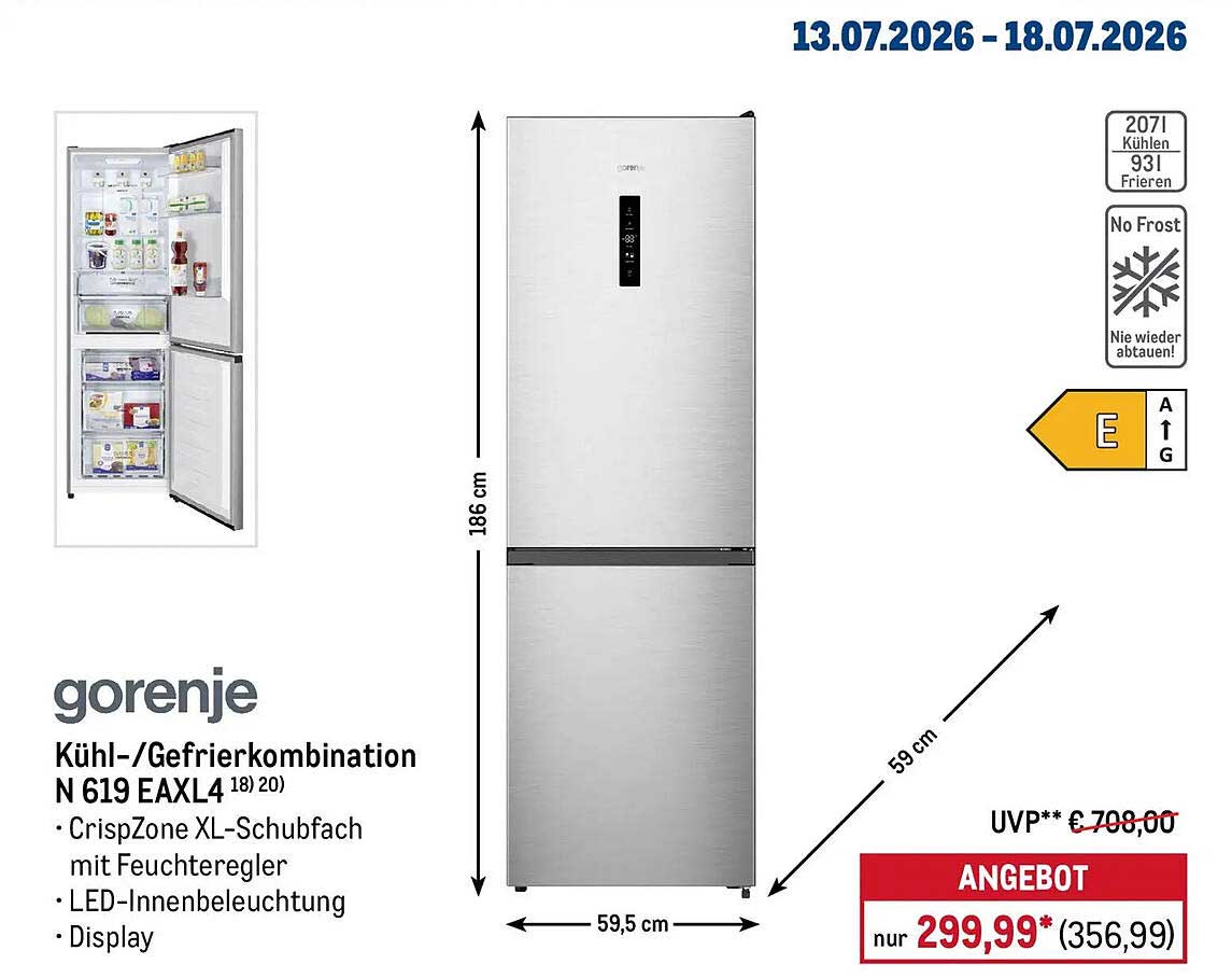 gorenje Kühl-/Gefrierkombination N 619 EAXL4
