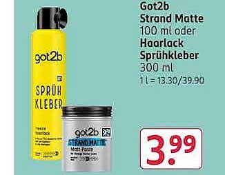 Got2b Strand Matte 100 ml oder Haarlack Sprühkleber 300 ml