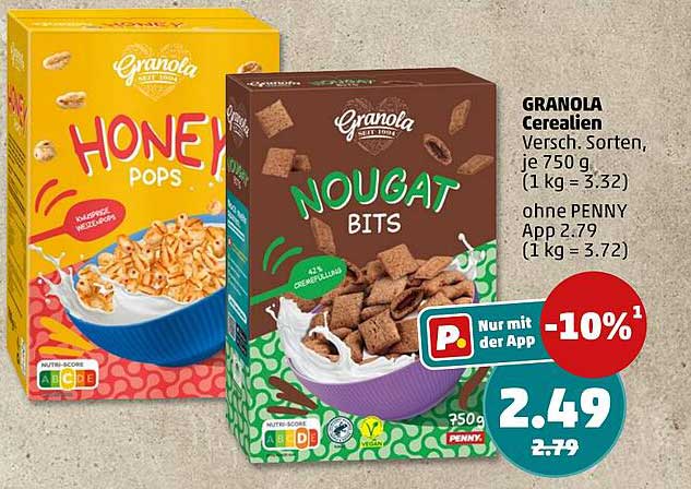 GRANOLA Cerealien versch. Sorten, je 750 g