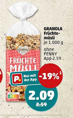 GRANOLA Früchte-müsli je 1.000 g
