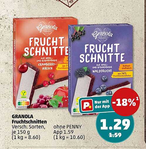 GRANOLA Fruchtschnitten Versch. Sorten, je 150 g