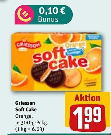 Griesson Soft Cake Orange, je 300-g-Pckg. (1 kg = 6.63)
