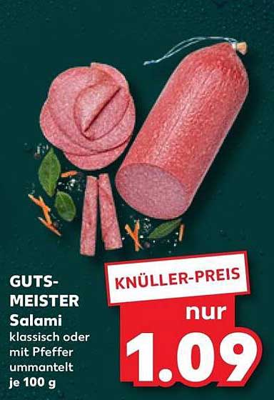 GUTS-MEISTER Salami klassisch oder mit Pfeffer ummantelt je 100 g