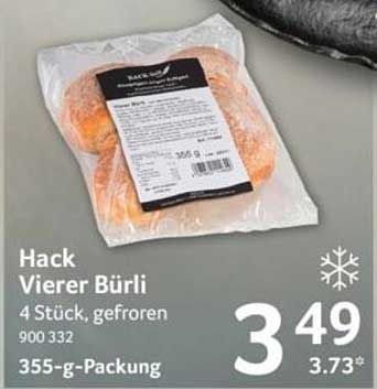 Hack Vierer Bürli 4 Stück, gefroren 355-g-Packung