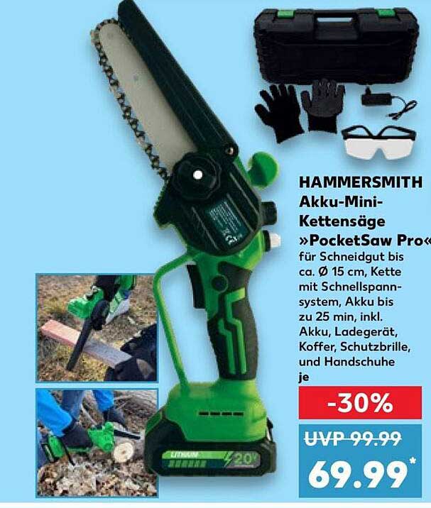 HAMMERSMITH Akku-Mini-Kettensäge »PocketSaw Pro«