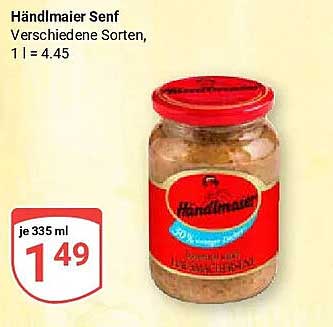 Händlmaier Senf Verschiedene Sorten, 1 l = 4.45