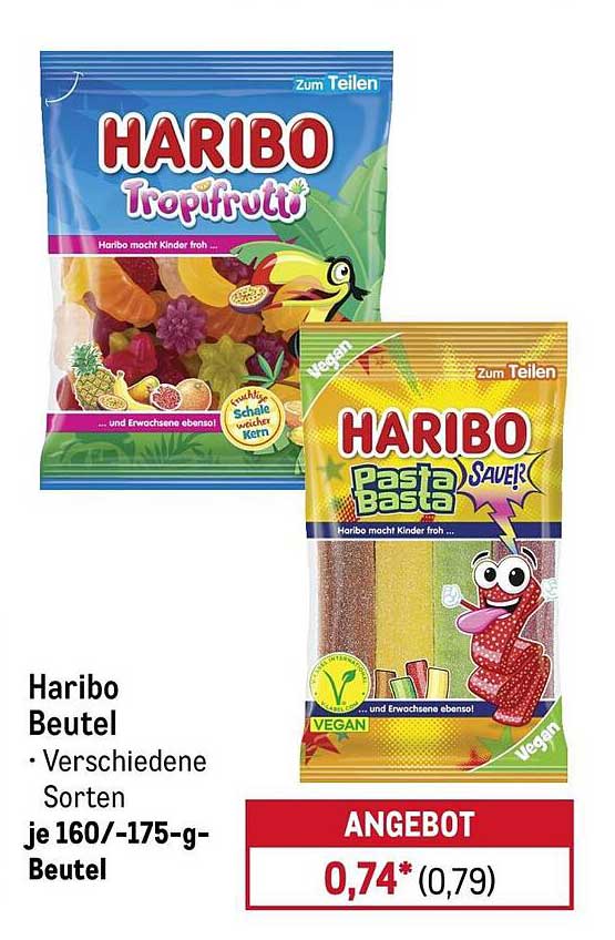 Haribo Beutel • Verschiedene Sorten je 160/175-g-Beutel