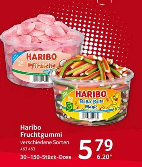 Haribo Fruchtgummi verschiedene Sorten 463 463 30–150-Stück-Dose