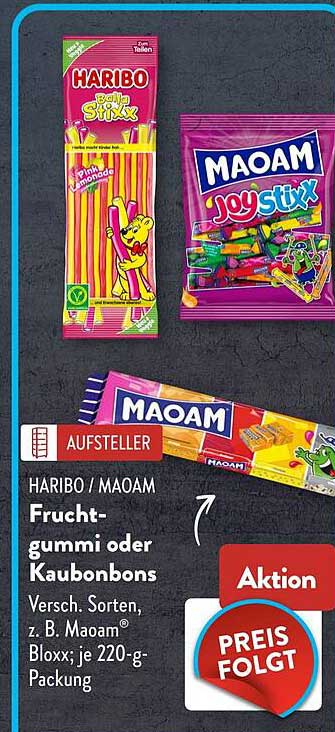 HARIBO / MAOAM Fruchtgummi oder Kaubonbons