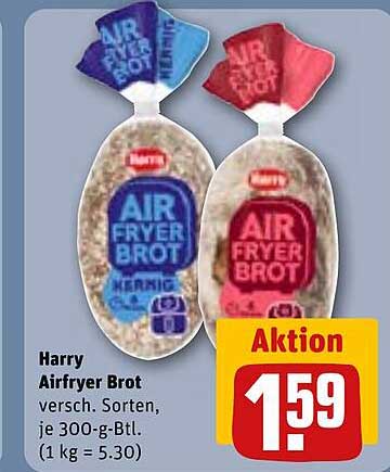 Harry Airfryer Brot versch. Sorten, je 300-g-Btl. (1 kg = 5.30)