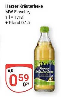 Harzer Kräuterhexe MW-Flasche, 1 l = 1.18 + Pfand 0.15