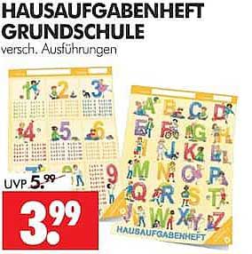 HAUSAUFGABENHEFT GRUNDSCHULE versch. Ausführungen
