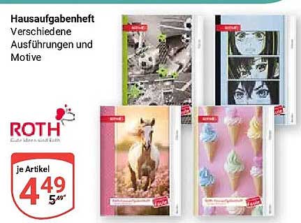 Hausaufgabenheft Verschiedene Ausführungen und Motive