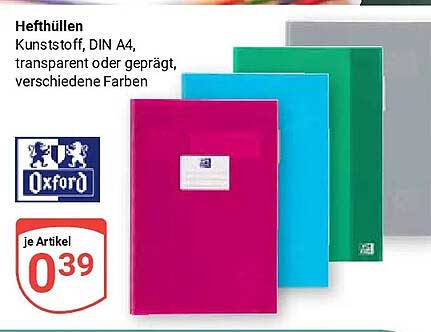 Heftfüllen Kunststoff, DIN A4, transparent oder geprägt, verschiedene Farben