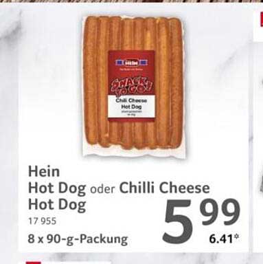 Hein Hot Dog oder Chilli Cheese Hot Dog