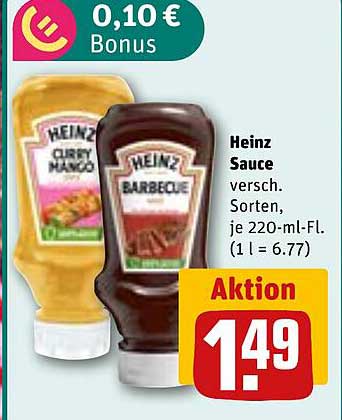 Heinz Sauce versch. Sorten, je 220-ml-Fl. (1 l = 6.77)