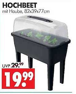 HOCHBEET mit Haube, 82x39x77cm