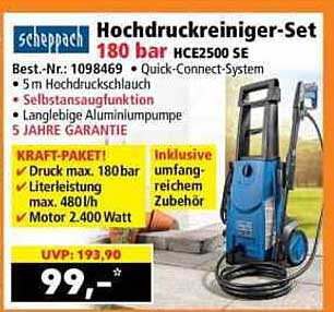 Hochdruckreiniger-Set 180 bar HCE2500 SE