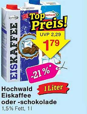 Hochwald Eiskaffee oder -schokolade