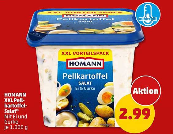 HOMANN XXL Pellkartoffelsalat* Mit Ei und Gurke, je 1.000 g