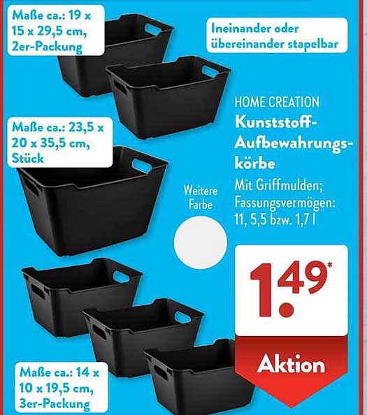 HOME CREATION Kunststoff-Aufbewahrungskörbe