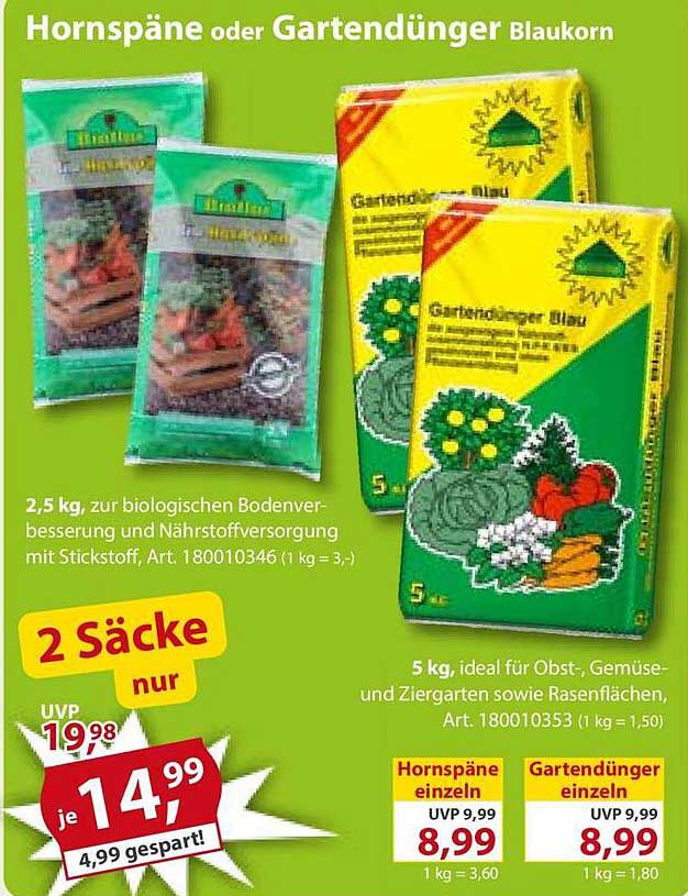 Hornspäne oder Gartendünger Blaukorn