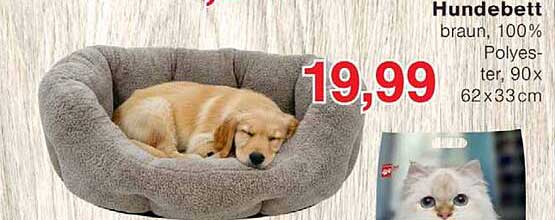 Hundebett braun, 100% Polyester, 90x62x33cm