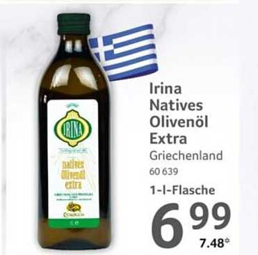 Irina Natives Olivenöl Extra Griechenland 60 639 1-l-Flasche