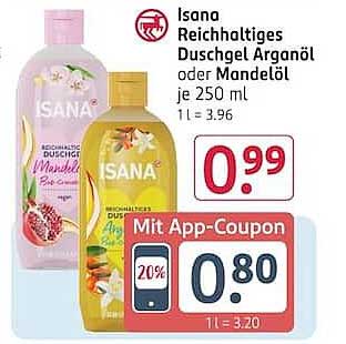Isana Reichhaltiges Duschgel Arganöl oder Mandelöl je 250 ml