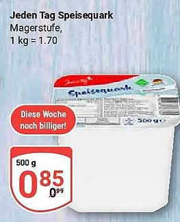 Jeden Tag Speisequark Magerstufe, 1 kg = 1,70
