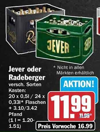 Jever oder Radeberger versch. Sorten