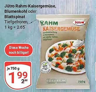 Jütro Rahm-Kaisergemüse, Blumenkohl oder Blattspinat
