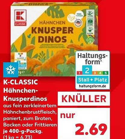 K-CLASSIC Hähnchen-Knusperdinos