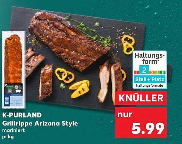 K-PURLAND Grillrippe Arizona Style mariniert je kg