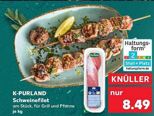 K-PURLAND Schweinefilet am Stück, für Grill und Pfanne, je kg