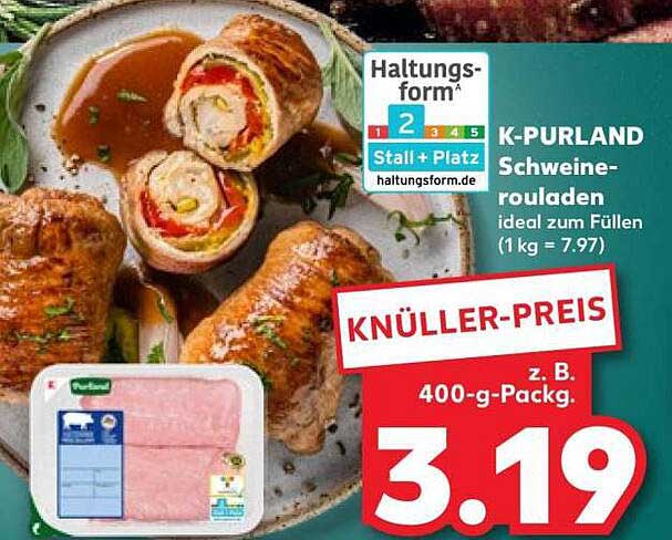 K-PURLAND Schweinerouladen ideal zum Füllen